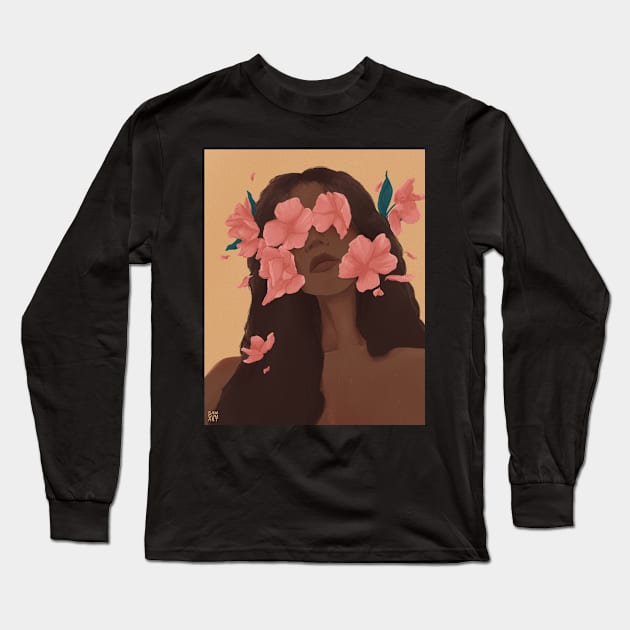 I want him to see the flowers in my eyes Long Sleeve T-Shirt by samsum.art